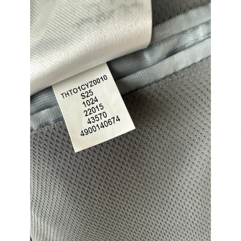BAR III Suit Jacket Size 46L Light Gray Sharkskin Slim Fit Wool Blend FLAWS!